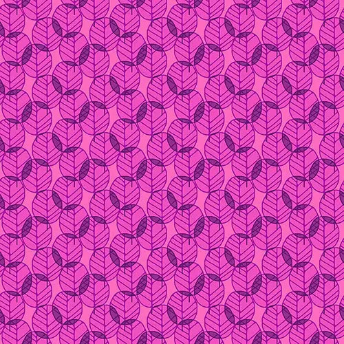 Cotton Quilting Fabric Pink On Pink Otter Romp Fan Leaves 44/45"