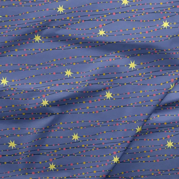 Cotton Quilting Fabric Blue Night Of The Nutcracker Metallic Stripe 44/45"