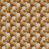 Cotton Print Brown Gold Yarn Balls Fabric 44/45