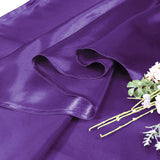 Round Satin Tablecloth 120" Eggplant