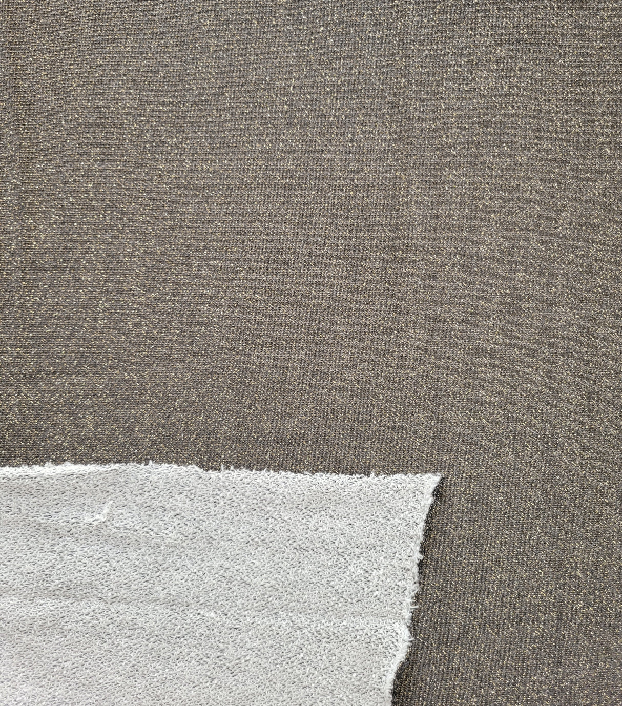 French Terry Knit Brown Lurex Glitter