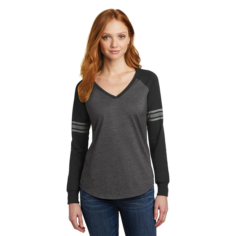 District ® Women's Game Long Sleeve V-Neck Tee