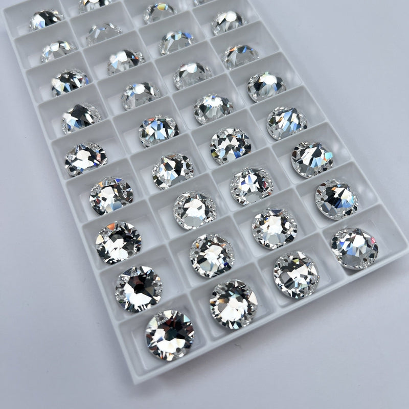 Silver Sewing Notions With Crystals