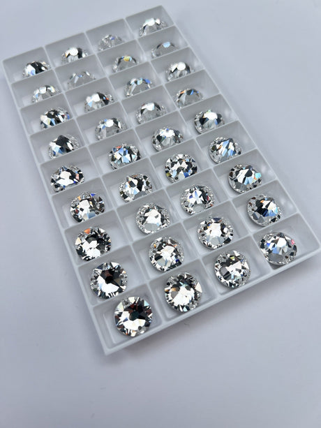Silver Sewing Notions With Crystals