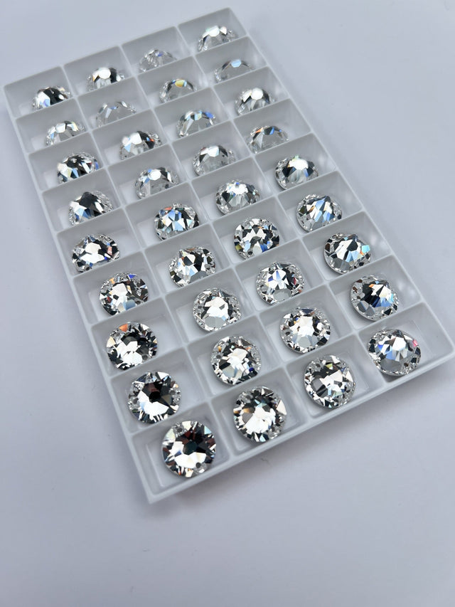 Silver Sewing Notions With Crystals