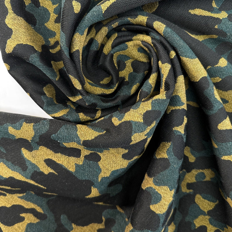 Wool Blend Woven Abstract Beige-Blue