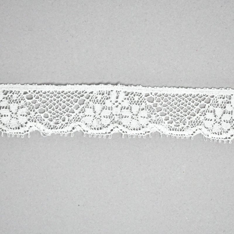 Floral Lace Trim White 1 Inch