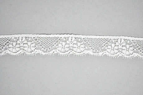 Floral Lace Trim White 1 Inch