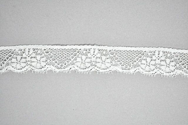 Floral Lace Trim White 1 Inch