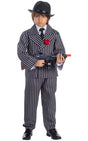 Boys pinstriped gangster costume with jacket and pants