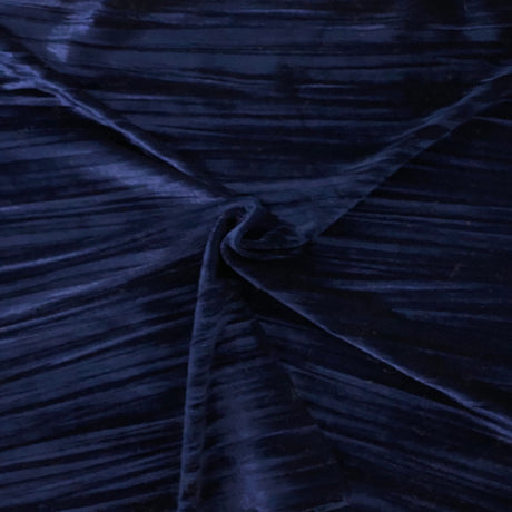 Crinkle Stretch Velvet Fabric - Navy Blue, Emerald Green, Gray, Rust Orange, Maroon Red, Purple, 54" Width (1 Yard)