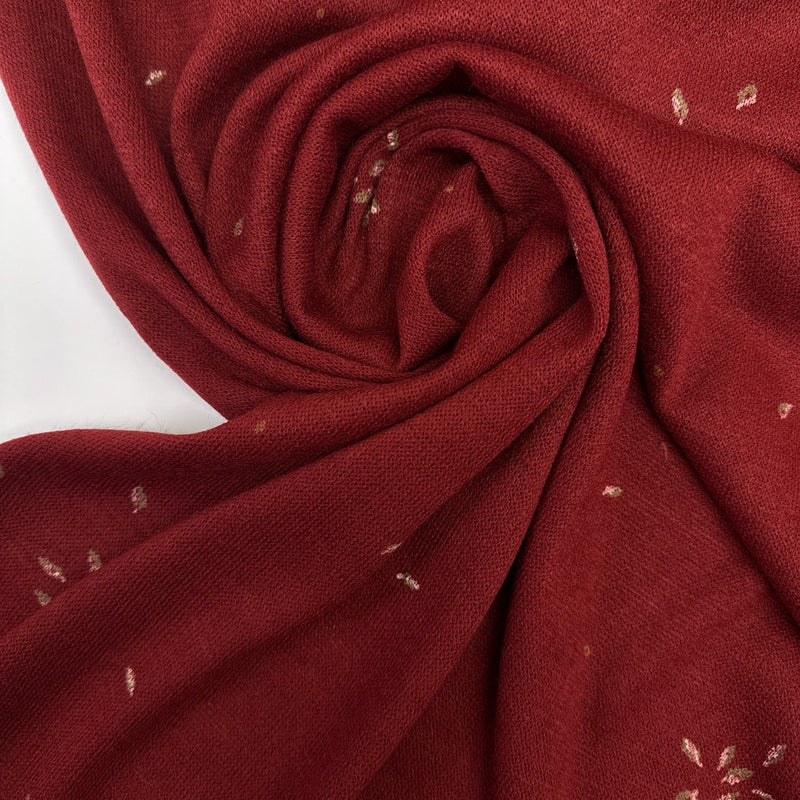 Acrylic Knitted Fabric Printed Red