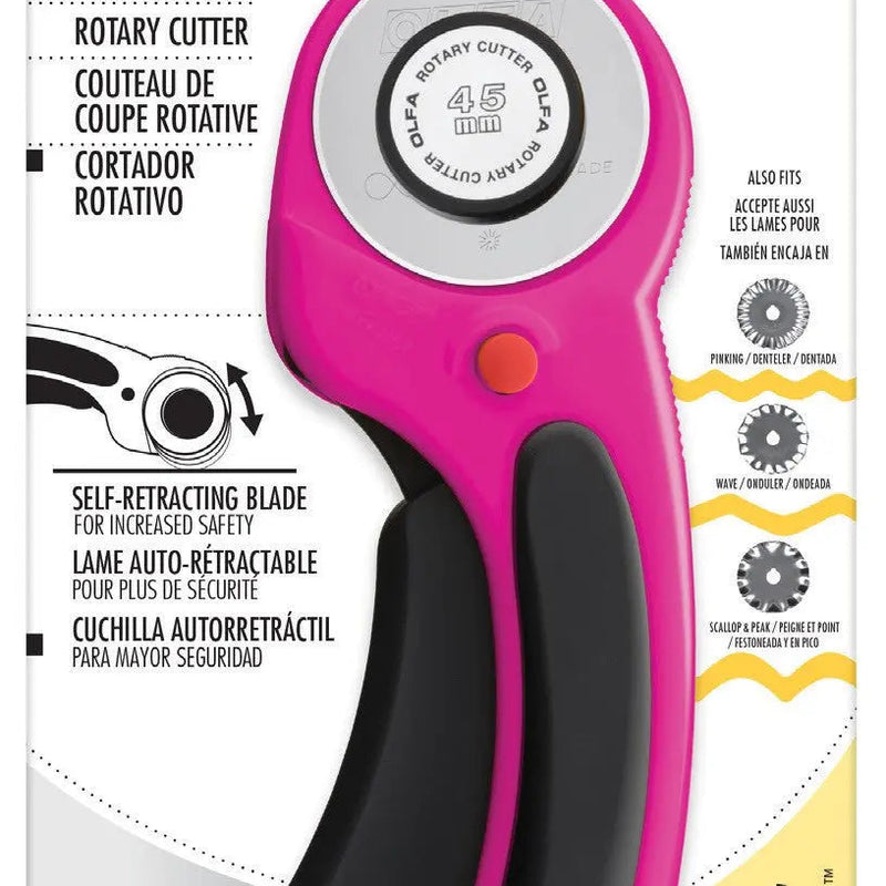 45mm Ergonomic Rotary Cutter Magenta