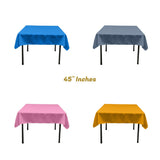 45"X45" Square Poly Poplin Tablecloth Polyester Fabric - Solid Color, 45" X 45" (1 Unit)