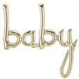 Baby Script Foil Balloon White Gold