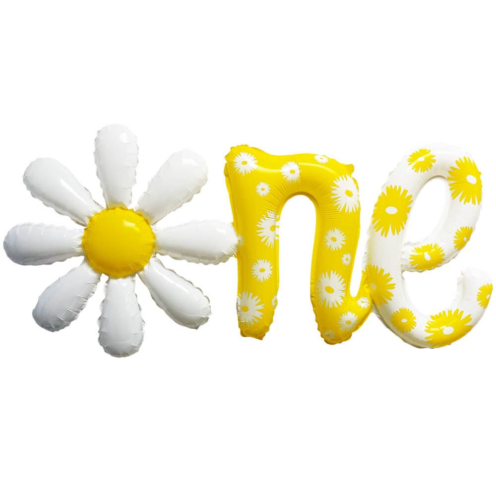 Plastic Balloon Floral One Script 46 Inch