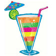 Foil Balloon 46 Inch Holographic Tropical Parfait Drink