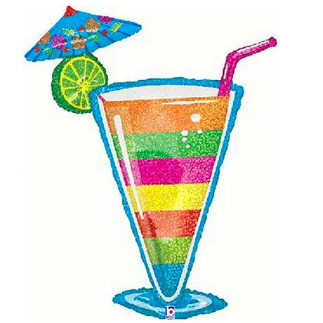 Foil Balloon 46 Inch Holographic Tropical Parfait Drink