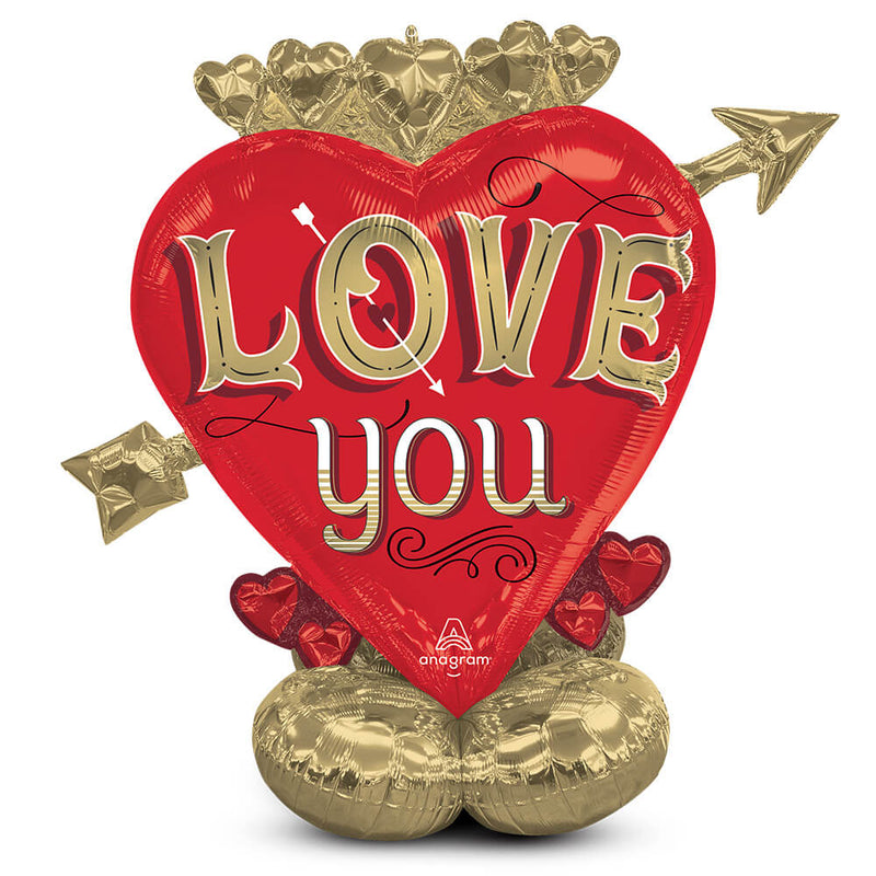 Foil Balloon 46 Inch Love You Heart & Arrow AirLoonz