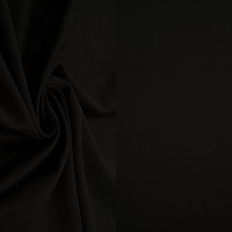 Poly Span Techno Fabric 1 Yard Black Smooth Stretch Medium Weight 58/60" Wide