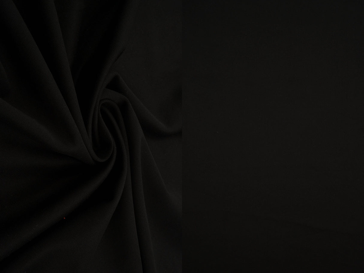 Techno Solid Stretch Knit Fabric Black