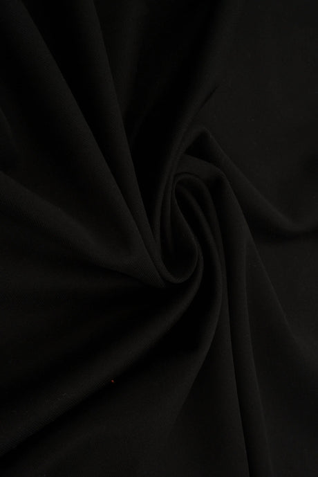 Poly Span Techno Fabric 1 Yard Black Smooth Stretch Medium Weight 58/60" Wide