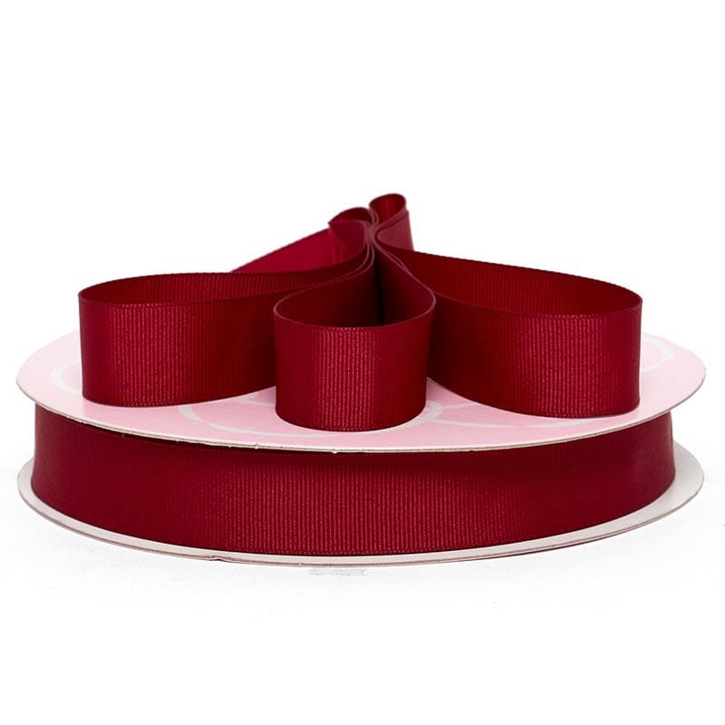 Solid Color Grosgrain Ribbon – Scarlet, 5/8" x 50 Yards (1 Roll)