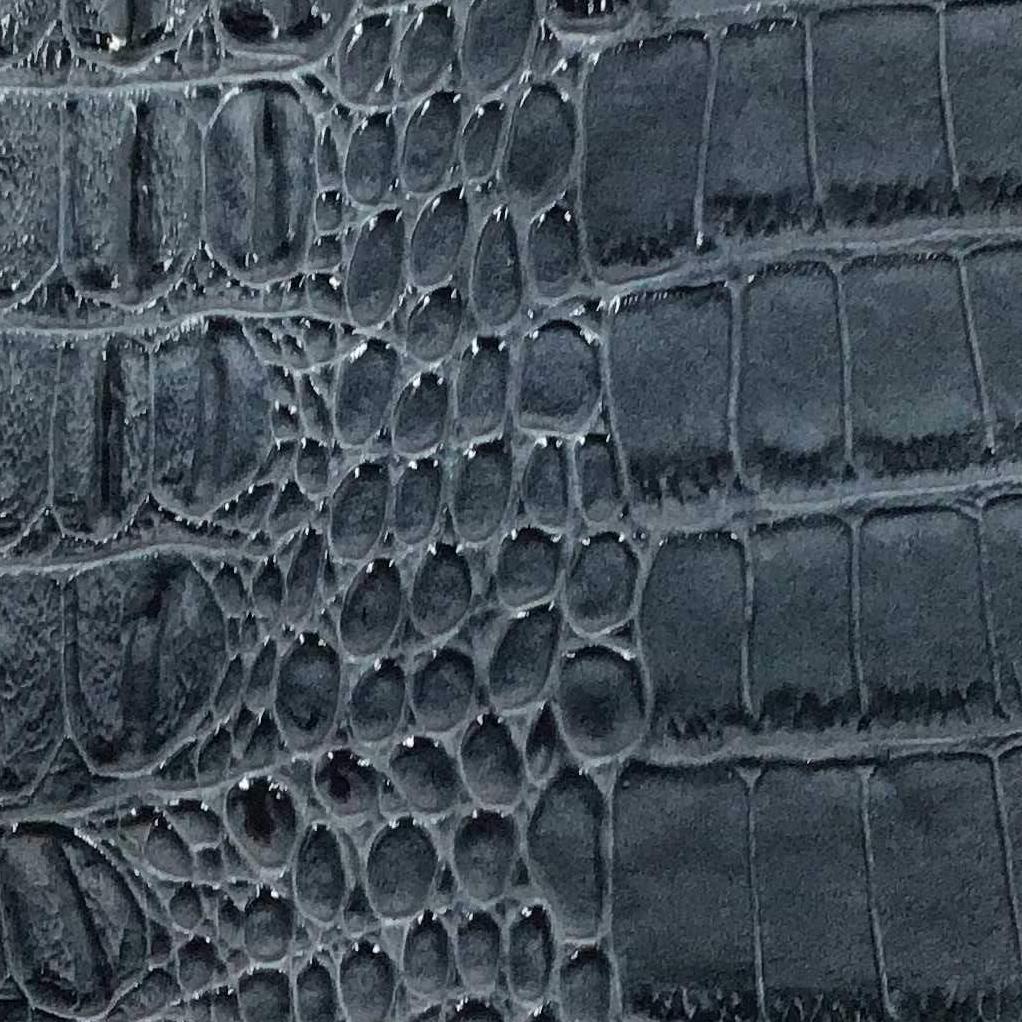 Silver Gray Alligator Vinyl Fabric,