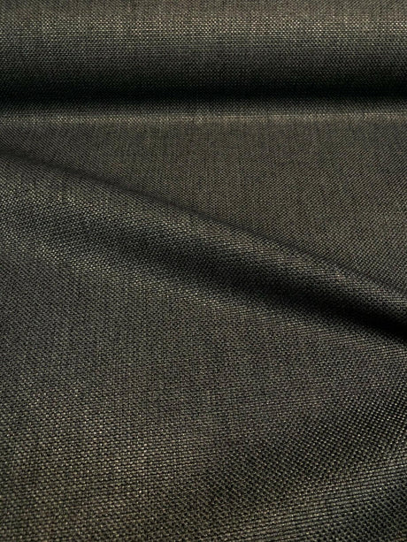 Crypton Chenille London Coal Black Upholstery Fabric - Basket Weave, 54" Width (1 Yard)