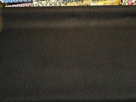 Crypton Chenille London Coal Black Upholstery Fabric - Basket Weave, 54" Width (1 Yard)