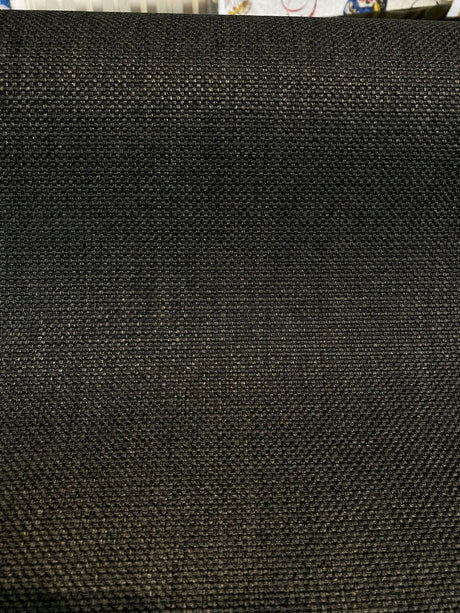 Crypton Chenille London Coal Black Upholstery Fabric - Basket Weave, 54" Width (1 Yard)