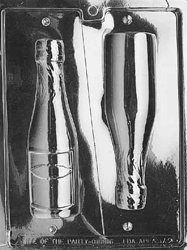 3D Large Champagne Bottle Chocolate Mold