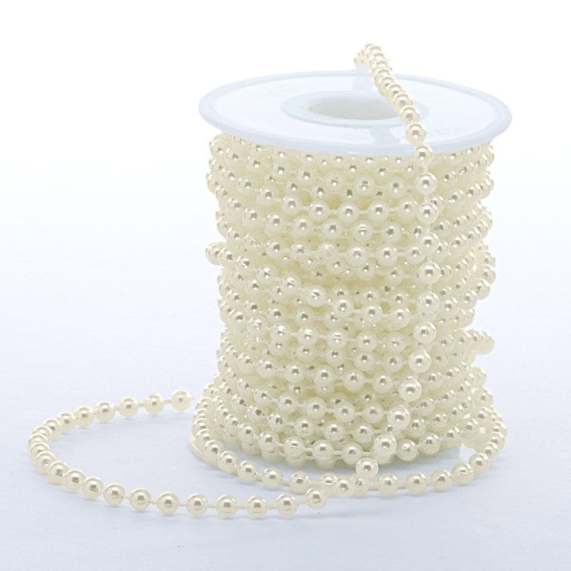 Pearl Chain 10 yd X 5 mm Ivory Color 1 / roll