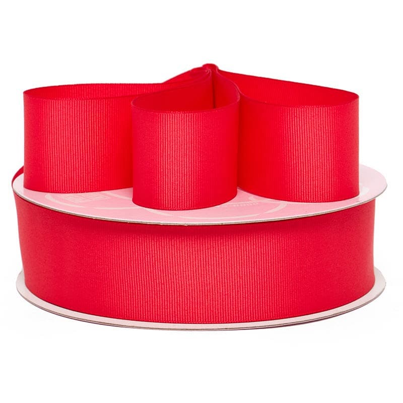 Solid Color Grosgrain Ribbon – Poppy Red, 7/8" x 55 Yards (6 Rolls)