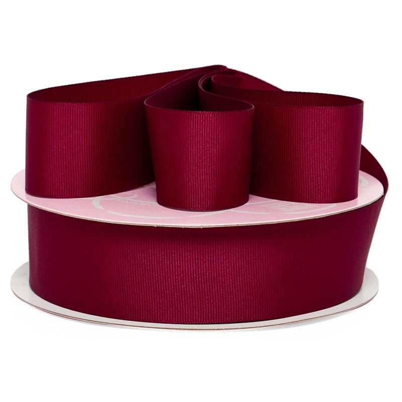 Solid Color Grosgrain Ribbon – Wine, 3/8" x 100 Yards (1 Roll)