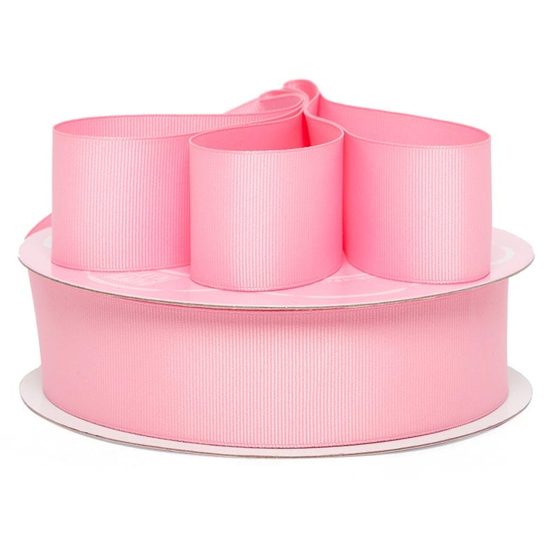 Solid Color Grosgrain Ribbon – Pink, 1/4" x 100 Yards (1 Roll)