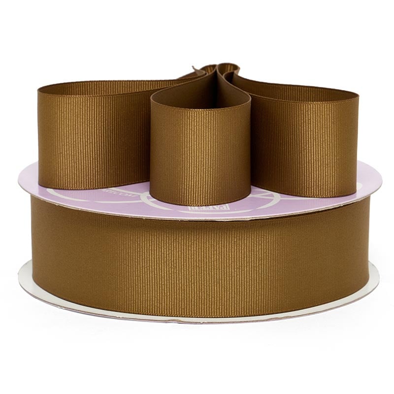 Solid Color Grosgrain Ribbon – Cumin, 7/8" x 73 Yards (24 Rolls)