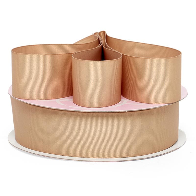 Solid Color Grosgrain Ribbon – Toffee, 25 1/2" x 74 Yards (25 Rolls)