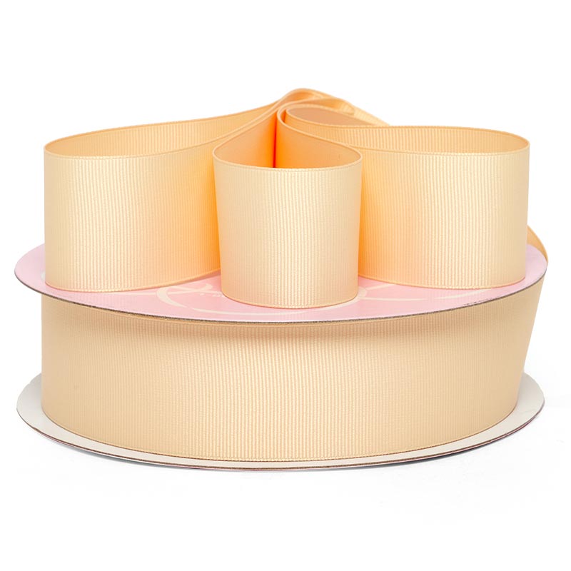 Solid Color Grosgrain Ribbon – Ivory, 27 1/2" x 76 Yards (27 Rolls)