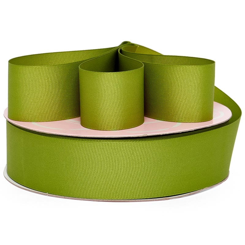 Solid Color Grosgrain Ribbon – Apple Green, 3/8" x 100 Yards (1 Roll)