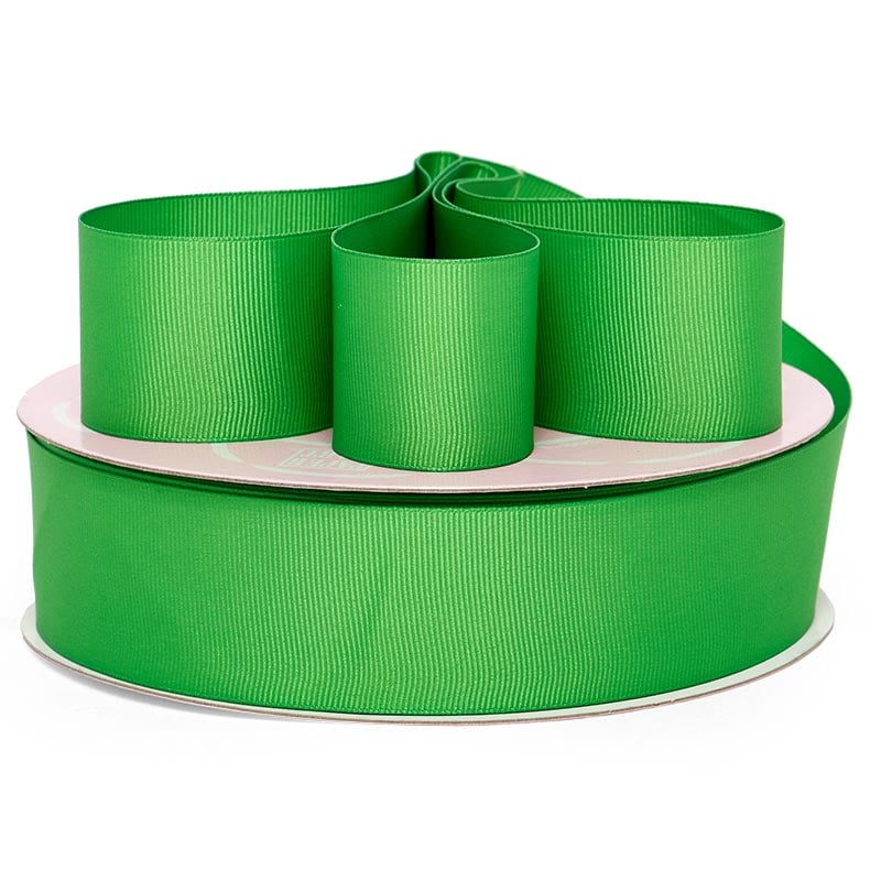 Solid Color Grosgrain Ribbon – Bud Green, 1/4" x 100 Yards (1 Roll)