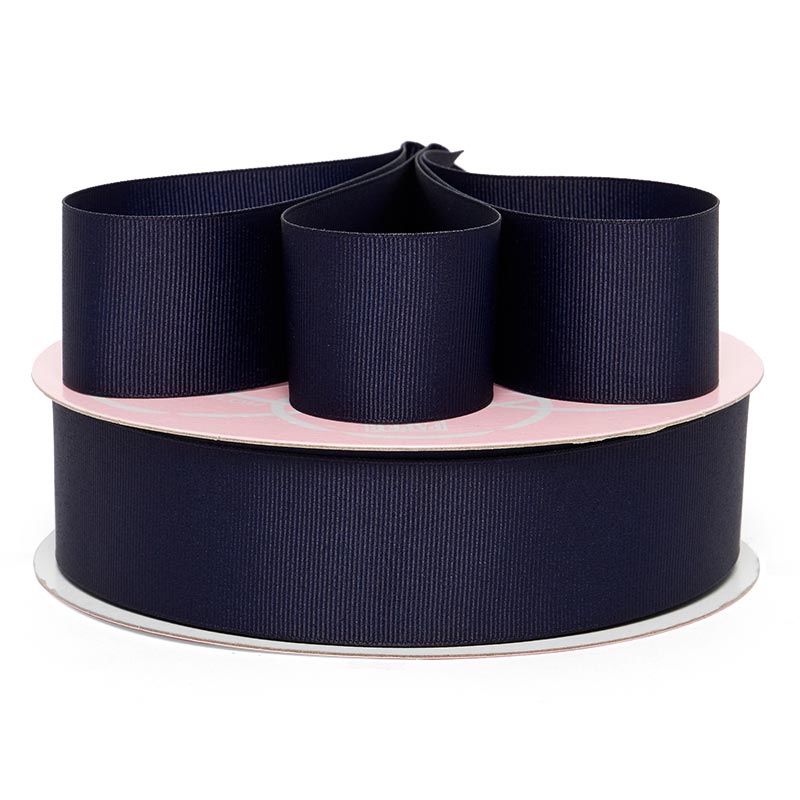 Solid Color Grosgrain Ribbon – Navy, 3" x 25 Yards (1 Roll)