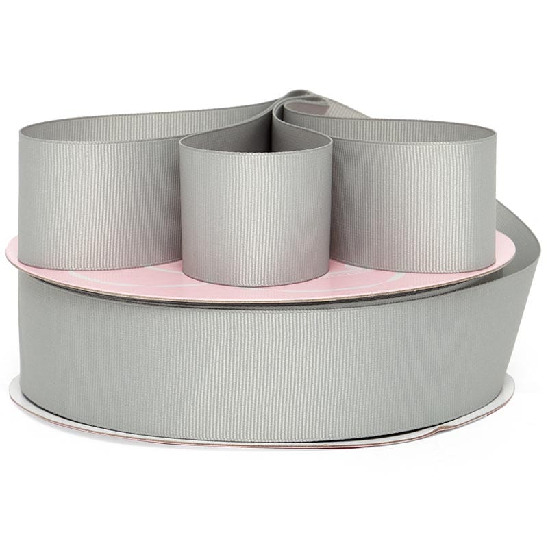 Solid Color Grosgrain Ribbon – Gray, 62 1/2" x 111 Yards (62 Rolls)
