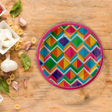 8 Ct. 7.25" Bright Geometric Dessert Plates Colorful Disposable Paper Party Plates