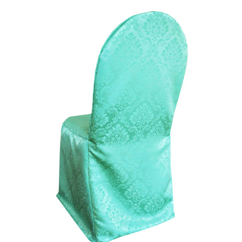 1 Piece Decorative Marquis Jacquard Polyester Chair Slipcover Tiff Blue/Aqua Blue