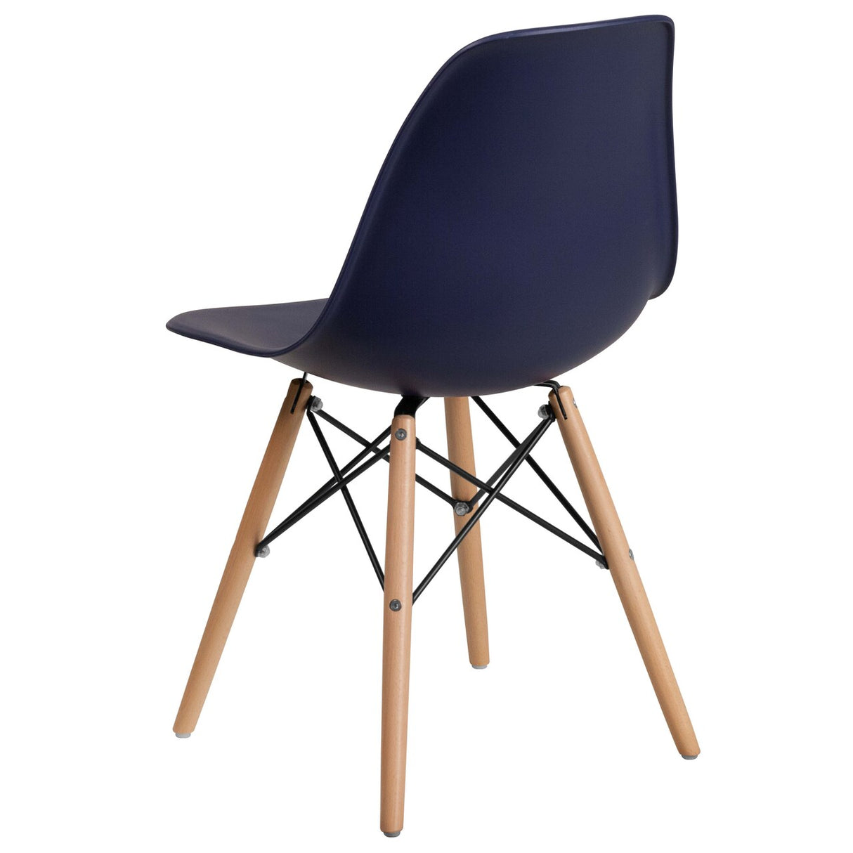Merrick Lane Elton Series Polypropylene Accent Chair with Metal Braced Wooden Legs