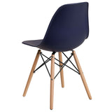 Merrick Lane Elton Series Polypropylene Accent Chair with Metal Braced Wooden Legs