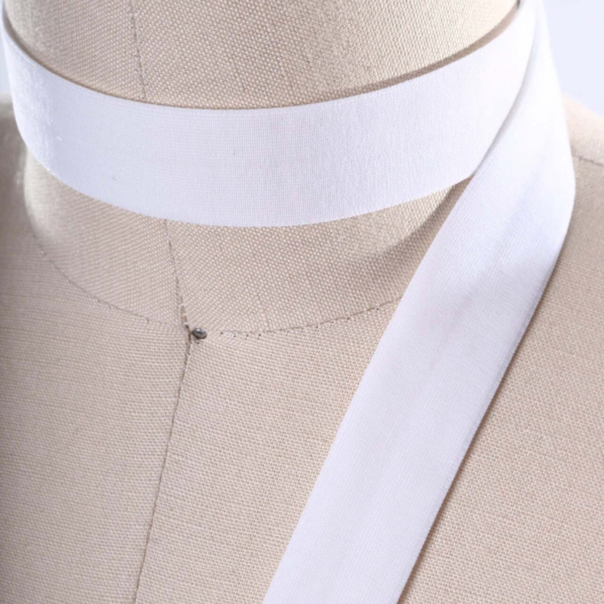 3 Yards White Fold Over Bias Soft Elastic 5/8" For Face Masks Hair Accessories