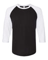 JERZEES® Three-Quarter Sleeve Raglan Baseball Ringspun Crewneck T-Shirt