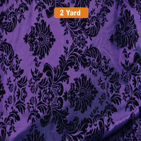 Damask Flocking Taffeta Fabric - 60" Wide for Curtains, Apparel, and Décor